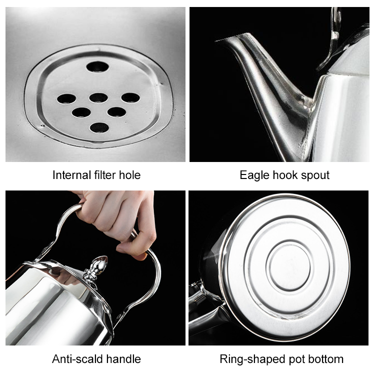 Hot Sale 1.5l 2l Stove Top Gas Induction Water Boiler Kettle 201 Stainless Steel Tea Pots Kettle