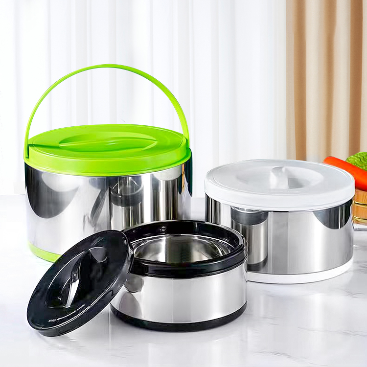 Wholesale Party Food Cooler And Warmer Buffet Server Stainless Steel Insulated Round Food Warmer Sets Of 3