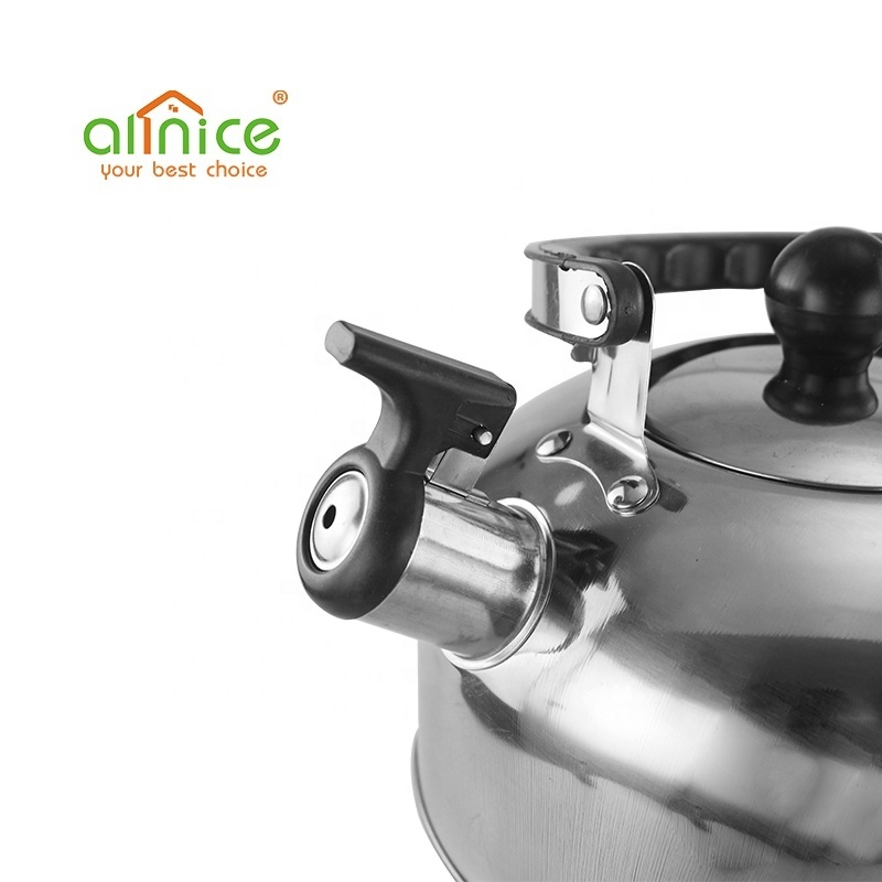 High quality stainless steel flat bottom 3L tea pot 4L whistling kettle 5L