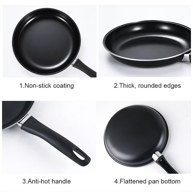 3pcs Non Stick cookware  Frying Cooking  Pan Egg Pans Fry Pan with Long Handle