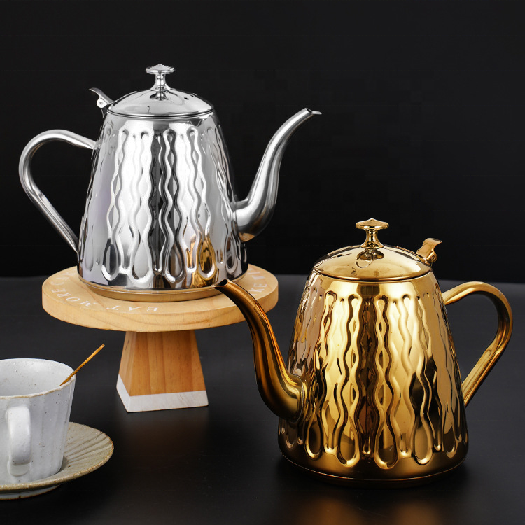 High Quality Luxury 1.5/1.8 Liter Turkish Teapot Stainless Steel 201 Tea Pot Coffee Kettle With Filter