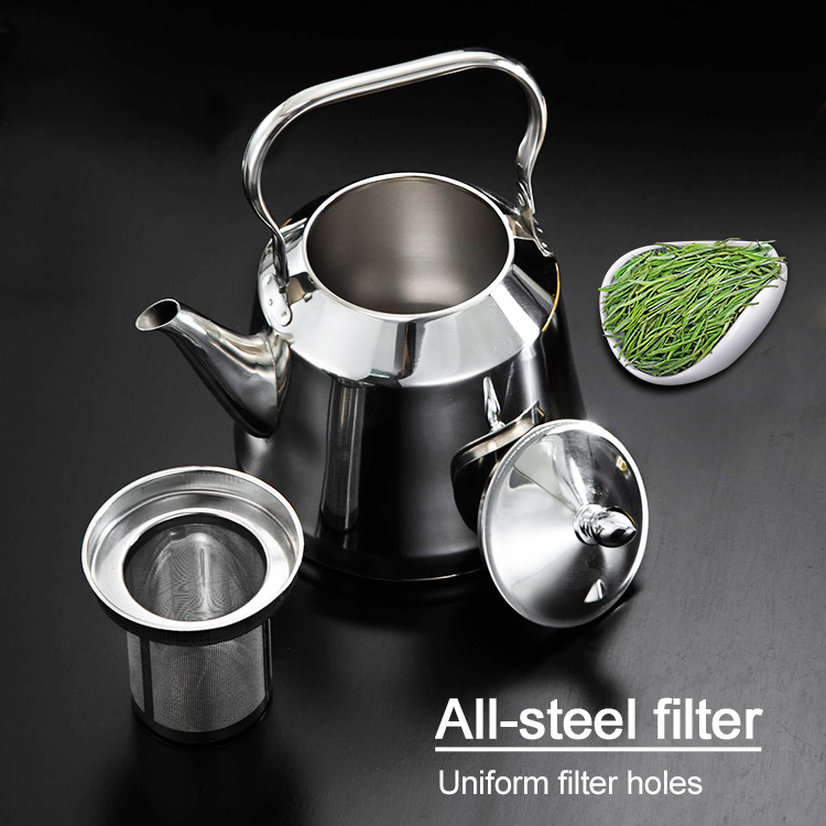 Hot Sale 1.5l 2l Stove Top Gas Induction Water Boiler Kettle 201 Stainless Steel Tea Pots Kettle