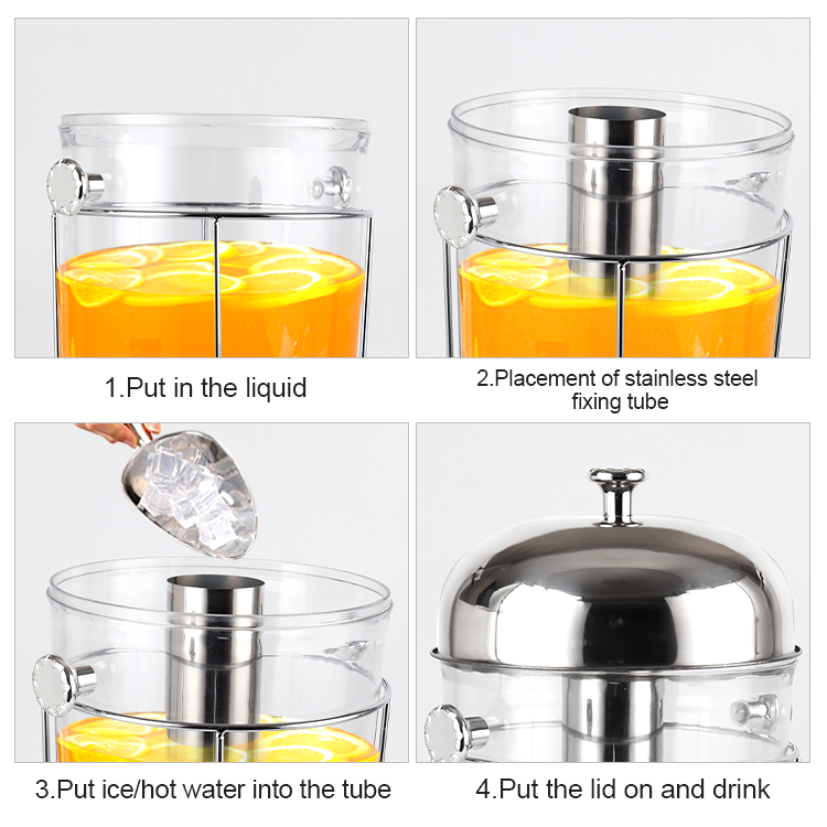 Banquet Buffet Manual 8 Litre Cold Juice Drink Dispenser Plastic Beverage Dispenser With Spigot