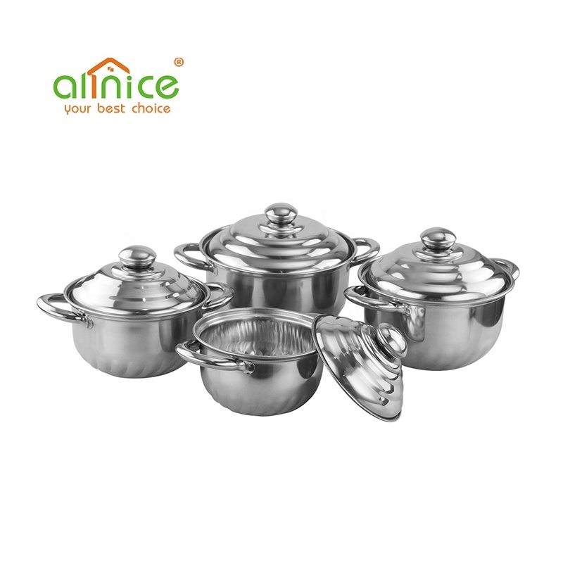 Wholesale cheap stainless steel cookware set kitchen cooking stock pot for African market