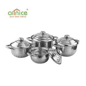 Wholesale cheap stainless steel cookware set kitchen cooking stock pot for African market