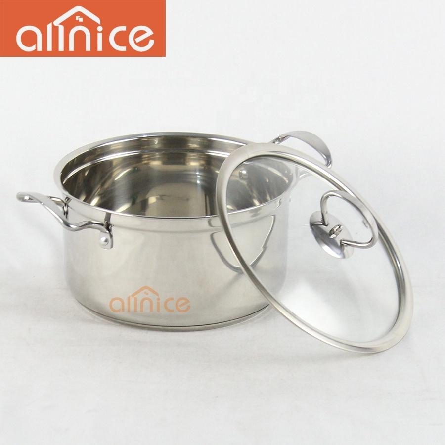 Allnice hot selling double bottom commercial cooking stainless steel soup pot