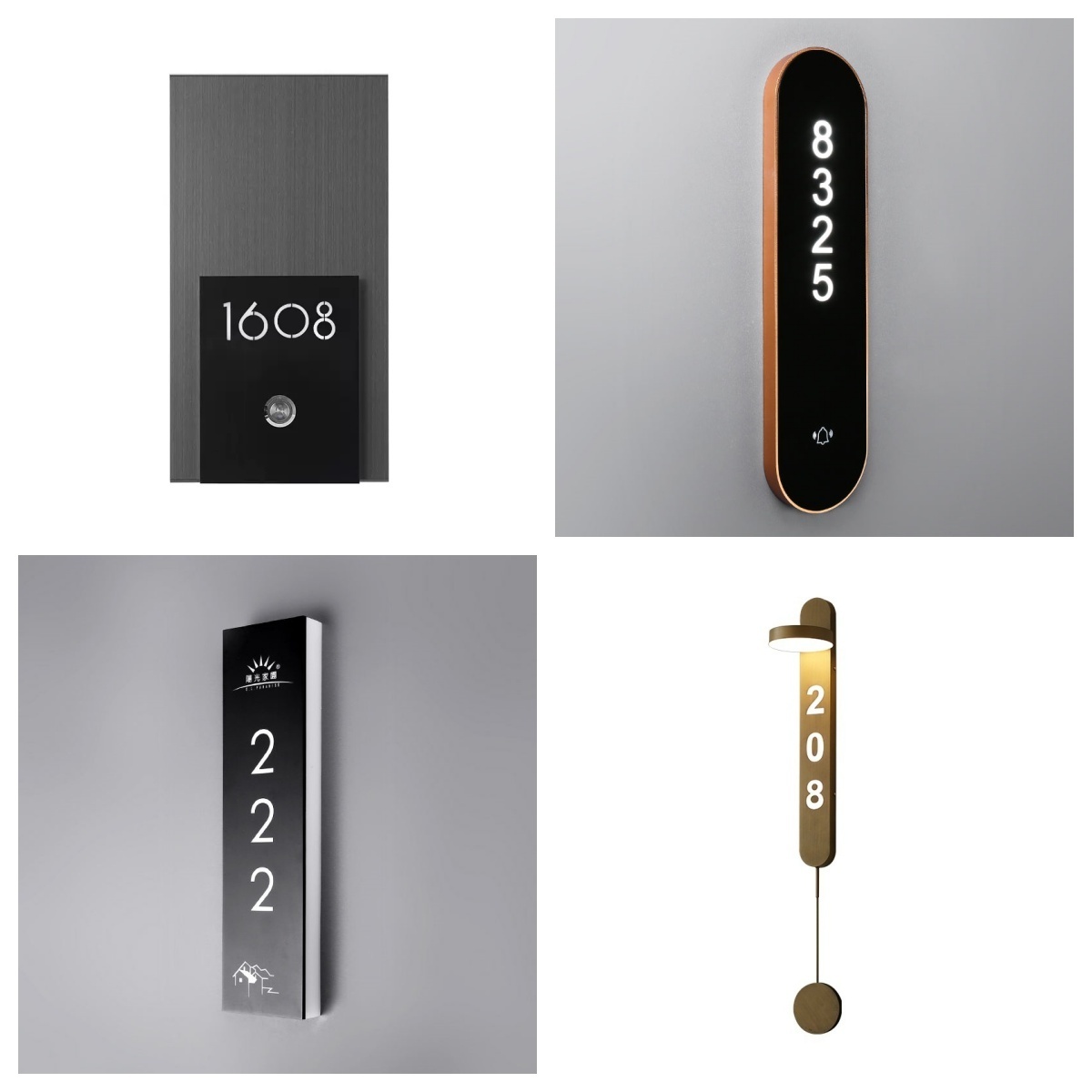 Modern Door Plates hotel door number DND Switch Light Touch Custom Apartment Door sign Plate room number for hotel