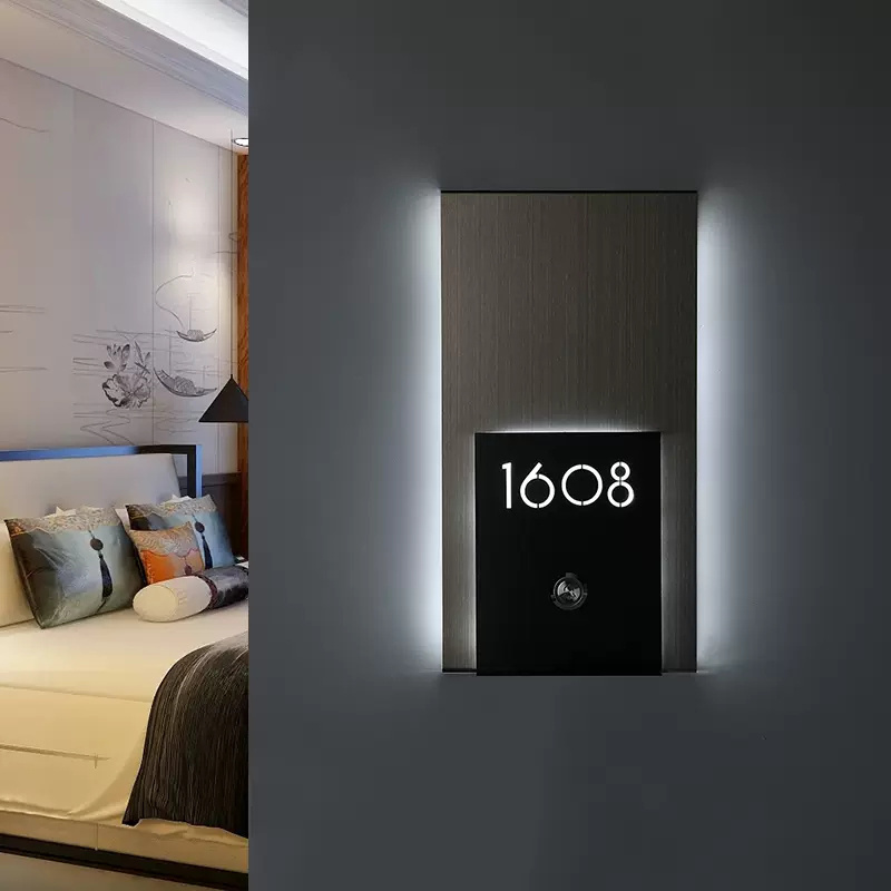 Modern Door Plates hotel door number DND Switch Light Touch Custom Apartment Door sign Plate room number for hotel