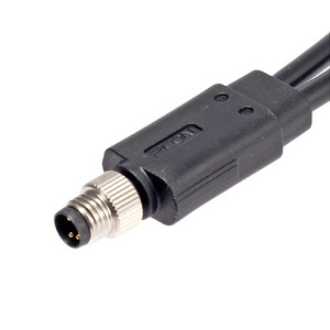 Hot sales M8 male splitter into 2 female overmolded plug 1meter PVC cable connector M8 Y cable