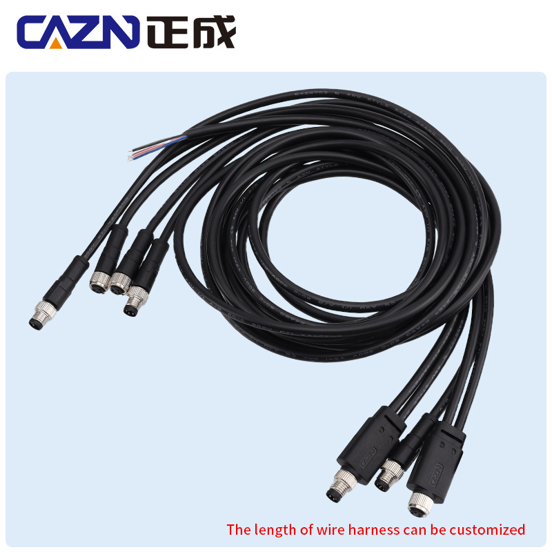 Hot sales M8 male splitter into 2 female overmolded plug 1meter PVC cable connector M8 Y cable