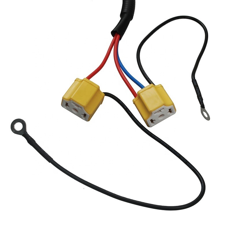 1.6M H4 Headlight 2 Headlamp Relay Wiring Harness Car Light Bulb Socket Plug For Car Auto Headlight