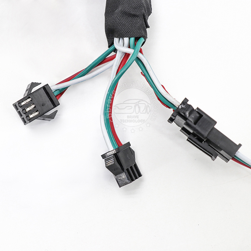 Custom Automotive Wiring Harness set SM2.5 2P/3P Male/Female with Button Lights Switch