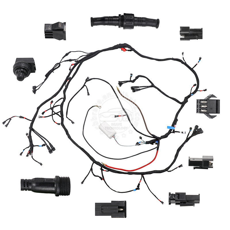 Custom Automotive Wiring Harness set SM2.5 2P/3P Male/Female with Button Lights Switch