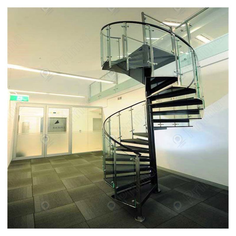 Floating stair China factory folding stairs indoor staircase design stainless steel stair balcony frameless glass railing