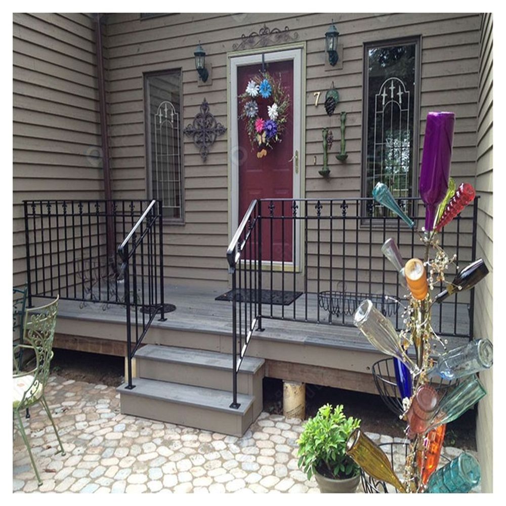 CBDMART Wrought Iron Railing Curved Wrought Iron Balcony Railing Aluminum Railing Kits Wrought Iron For Exterior