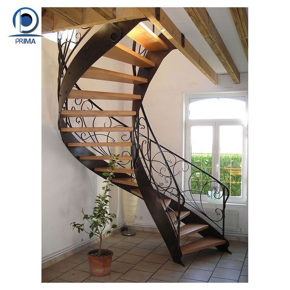 Prima Curved Staircase With Open Riser Curved Staircase Kits Traditional Style Curved Staircase Glass Railing Designs