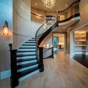 Prima Curved Staircase With Open Riser Curved Staircase Kits Traditional Style Curved Staircase Glass Railing Designs