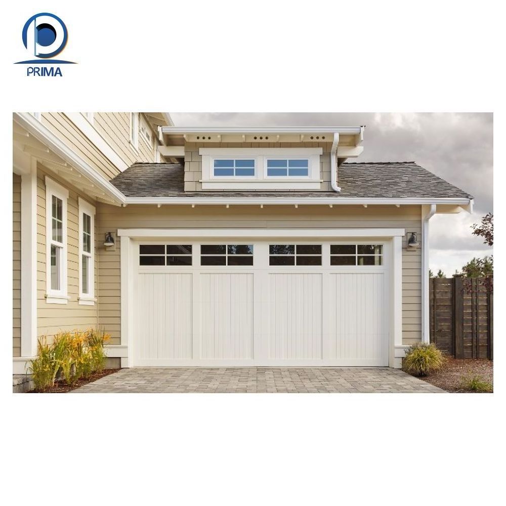 Prima simple design wood grain garage door low cost wood garage door modern Chinawood veneer garage doors