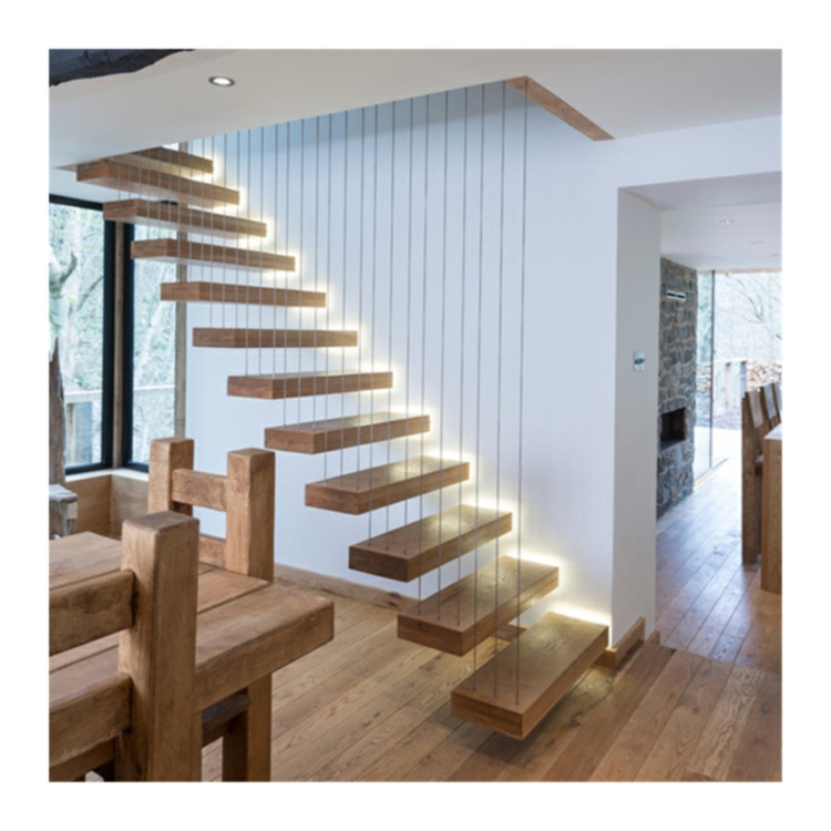 Prima factory seller stair railing professional supplier floating stair tread brackets floating wood stair tread