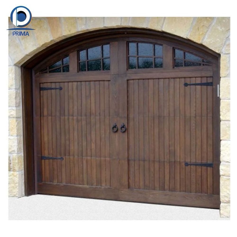 Prima simple design wood grain garage door low cost wood garage door modern Chinawood veneer garage doors