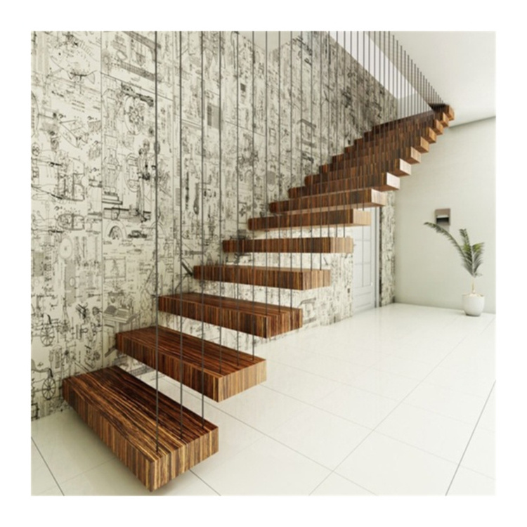 Prima factory wholesale stair railing new arrival floating stair tread brackets floating wood stair tread