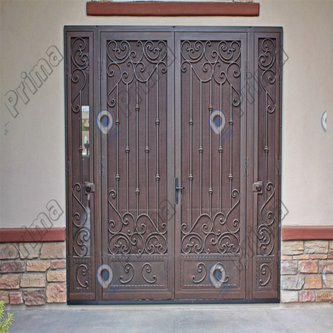 Home iron french doors steel cast iron bbq door iron door for arch