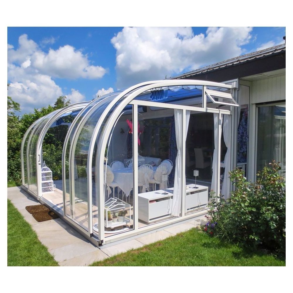 Aluminium glass garden greenhouses pyramid house stylegarden for solarium retractable pool enclosure