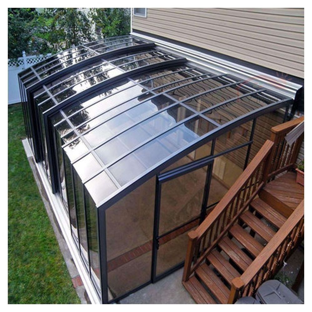 Aluminium glass garden greenhouses pyramid house stylegarden for solarium retractable pool enclosure