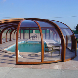 Aluminium Glass Sunroom For Solarium Retractable Pool Enclosure