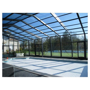 Aluminium glass garden greenhouses pyramid house stylegarden for solarium retractable pool enclosure