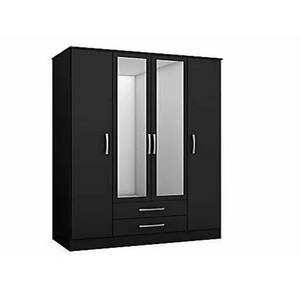 CBDMART Wardrobe Black Color High Quality Wardrobe Design Metal Steel Clothes Cabinet Armoire