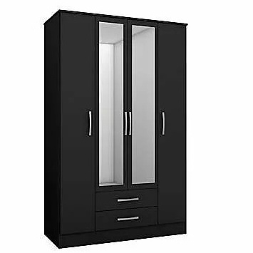 CBDMART Wardrobe Black Color High Quality Wardrobe Design Metal Steel Clothes Cabinet Armoire