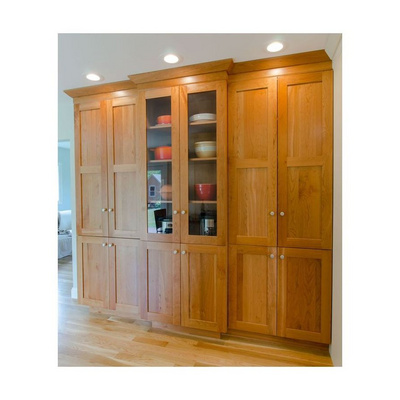 Fast Delivery Cabinet Custom Color Simple Design Solid Cherry Maple Wood Kitchen Cabinet