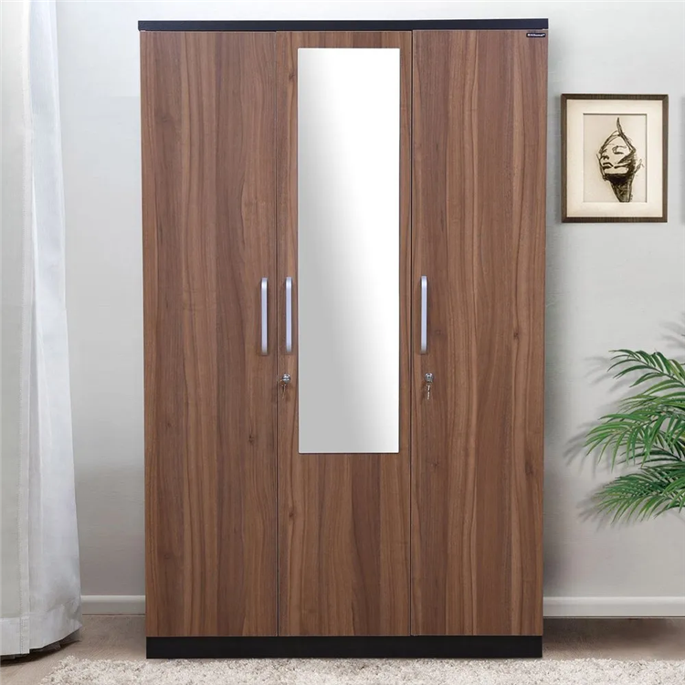 CBDMART Furniture Storage Solid Wood Bedroom Dark Walnut Color Home Wood Wardrobe