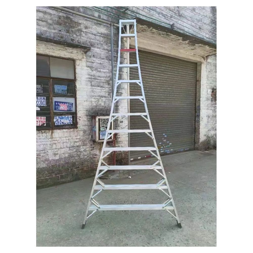 CBDMART Modern Design Extendable Aluminum Ladder Aluminium Folding Stairs Compact Folding Ladder