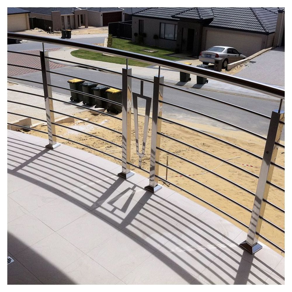 CBDMART Stainless Steel Balustrade Balcony Railing House Stair Railing Iron Stair Handrail