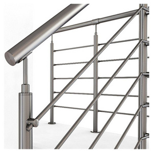 CBDMART Stainless Steel Balustrade Balcony Railing House Stair Railing Iron Stair Handrail