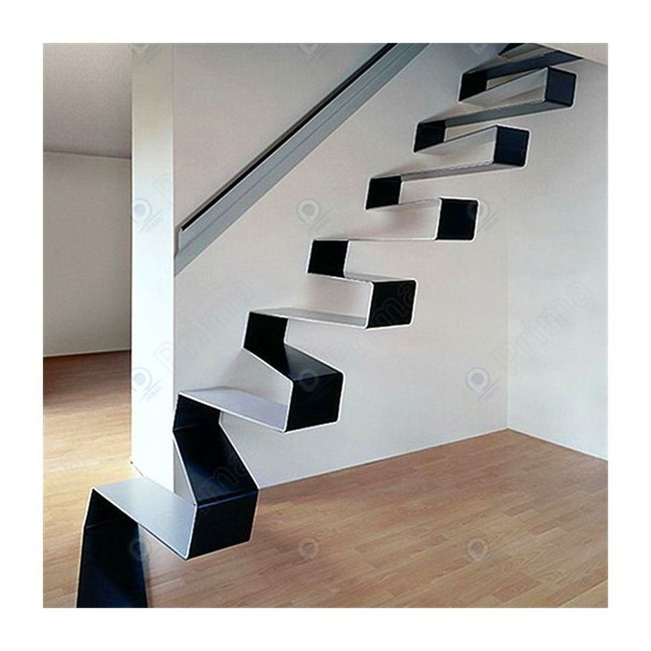 CBDMART Modern Design Staircase Indoor Home Oak Box Floating Stair Case Floating Stair