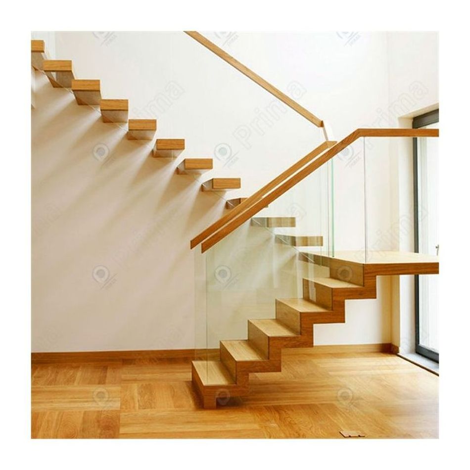 CBDMART Modern Design Staircase Indoor Home Oak Box Floating Stair Case Floating Stair