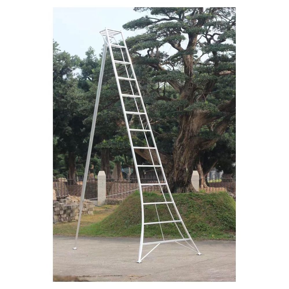 CBDMART Modern Design Extendable Aluminum Ladder Aluminium Folding Stairs Compact Folding Ladder