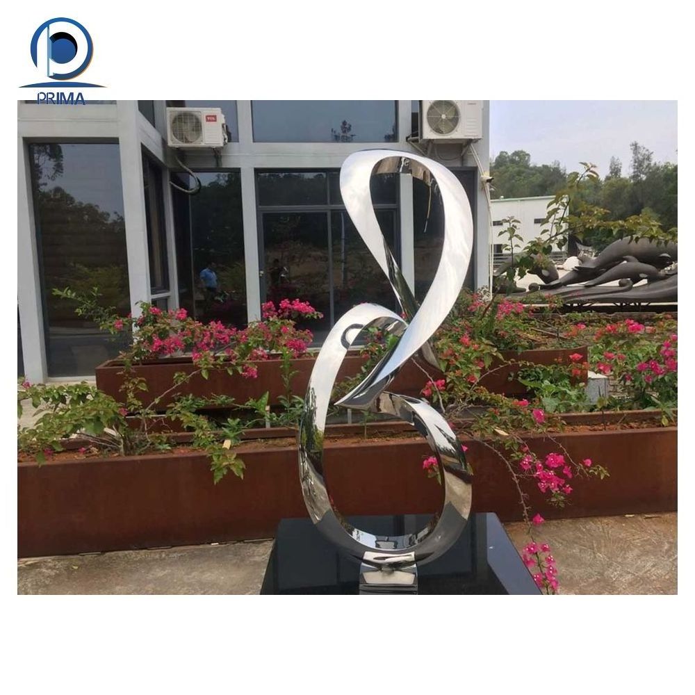 Prima Outdoor 3D large kinetic wind stainless steel art sculptures for garden displays Stainless Steel Dolphin Tail Sculpture