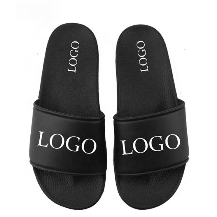 OEM Custom Black Slides Footwear Sandal PVC,Custom Logo Slippers Men Plain Blank Slide Sandal,Slippers Custom Logo Slide Sandal