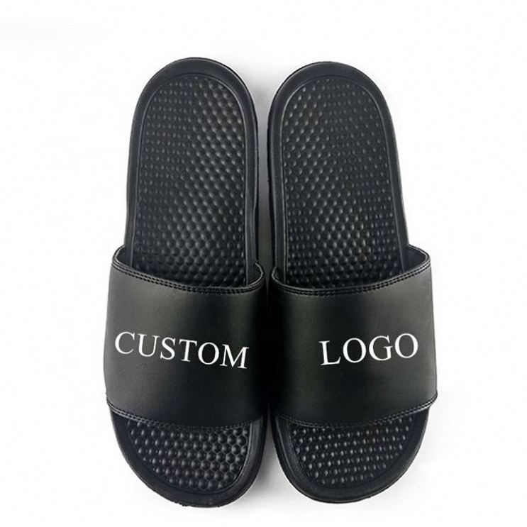 OEM Custom Black Slides Footwear Sandal PVC,Custom Logo Slippers Men Plain Blank Slide Sandal,Slippers Custom Logo Slide Sandal