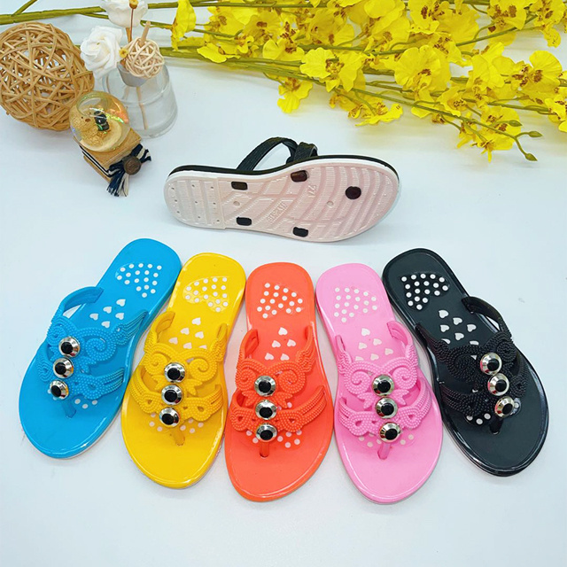 New design summer platform buckle accessories fancy flip flop ladies