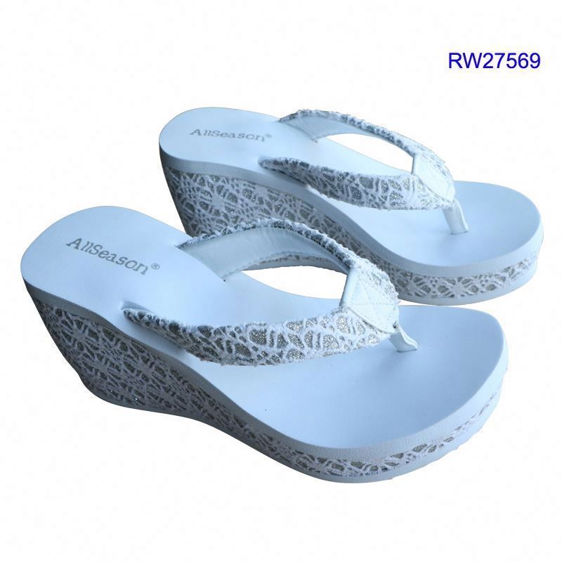 2020 Summer New Fashion Designer Women's Heel Wedge Sandals Platform Heel Beach Eva Red Girl High Heel Flip Flops