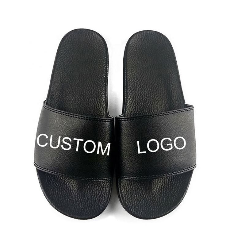 OEM Custom Black Slides Footwear Sandal PVC,Custom Logo Slippers Men Plain Blank Slide Sandal,Slippers Custom Logo Slide Sandal