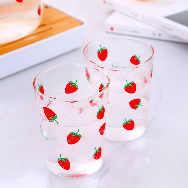 strawberry glass water pot