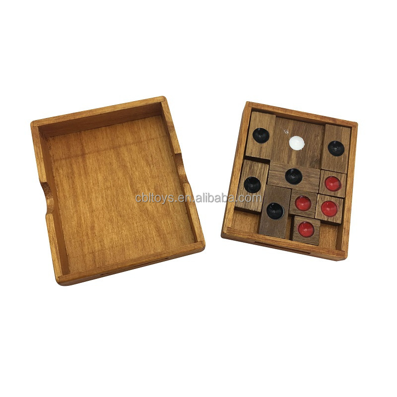 Adult high IQ wooden custom brain teaser puzzles Chinese traditional Klotski games