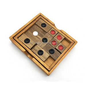 Adult high IQ wooden custom brain teaser puzzles Chinese traditional Klotski games