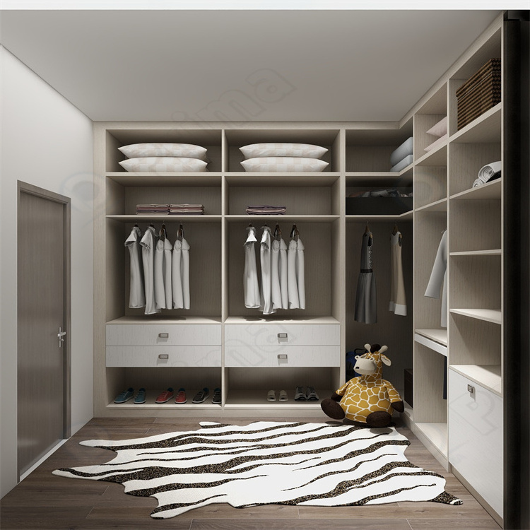 CBMmart Modern High-end Bedroom Wardrobe Stand Alone Closet With Glass Shelves Glass door Wardrobe